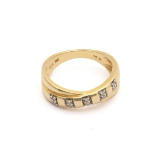 RING MED DIAMANTER TOT. 0,08CT ø 17MM - TILLV. GULDFYNDGRUPPEN