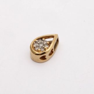 HÄNGE DROPPE MED DIAMANTER TOT. CA: 0,05CT 9x6MM - TILLV. GULDFYNDGRUPPEN