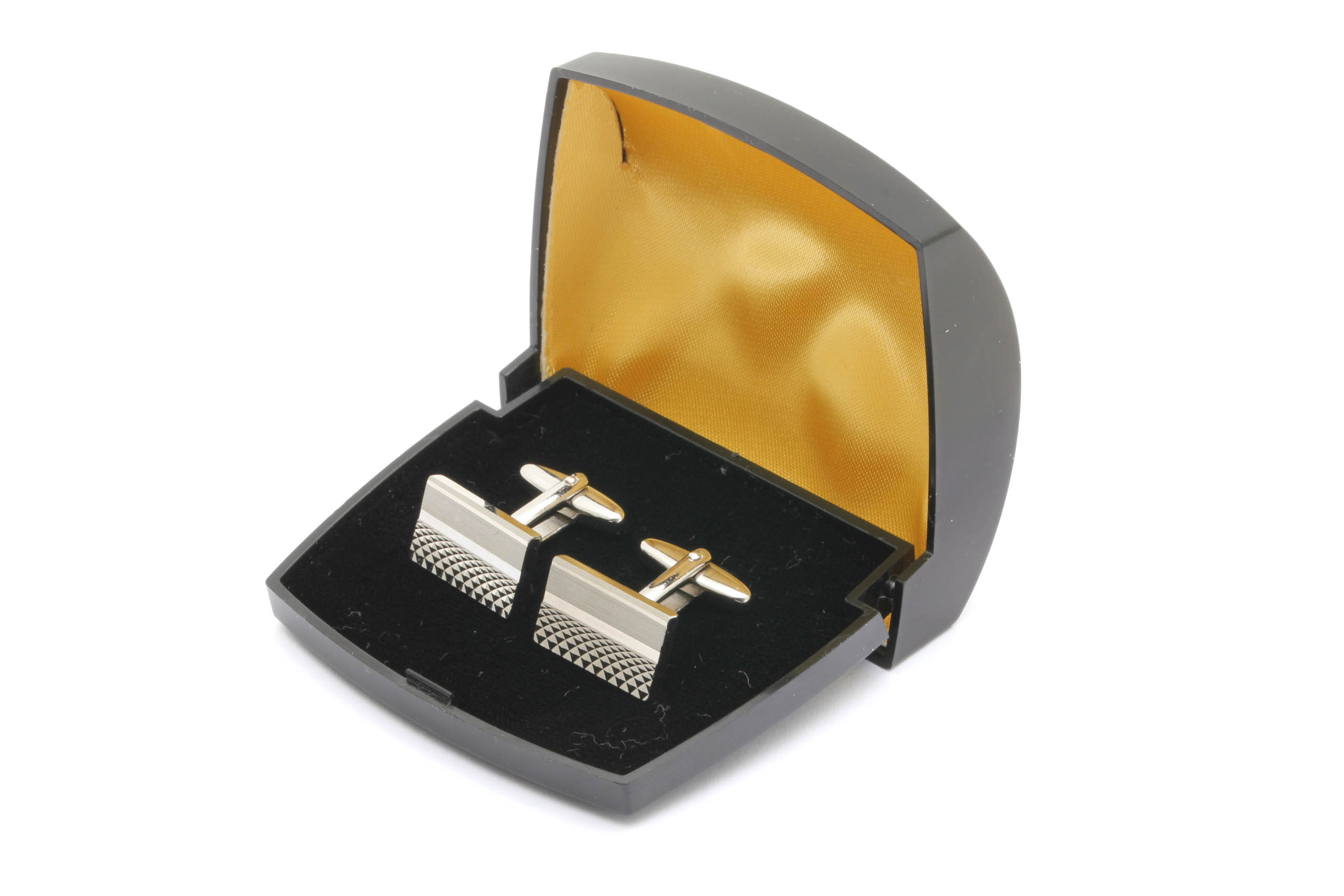 PAR MANSCHETTKNAPPAR I METALL 20x12MM – I HÅRDFODRAL