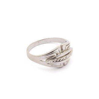 RING VITGULD MED MEANDERMÖNSTER ø 18MM