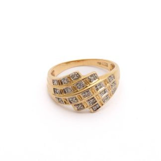 RING MED DIAMANTER TOT. CA: 0,10CT ø 16,75MM - TILLV. GULDFYNDGRUPPEN