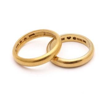 2 SLÄTA RINGAR MED GRAVYRER ø 18,5 & 20MM - TILLV. SVERIGE