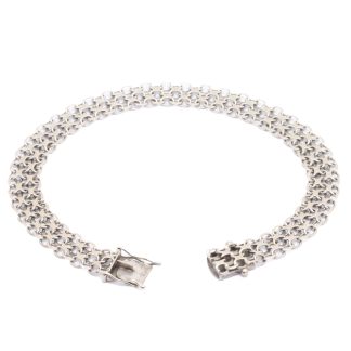 ARMBAND VITGULD X-LÄNK, 21,5CM, BREDD: 9MM - TILLV. GÖTEBORG 1989