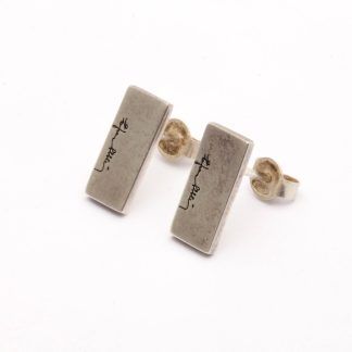 PAR ÖRHÄNGEN SILVER EFVA ATTLING, REKTANGLAR 13x6MM