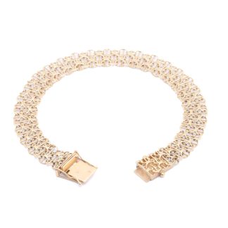 ARMBAND X-LÄNK MED STAV 18,5CM, BREDD: 9,5MM - TILLV. GULDFYNDGRUPPEN - OBS! NÅGOT BUCKLIG OCH OJÄMN I LÄNKEN