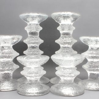 6ST LJUSSTAKAR IITTALA FESTIVO I TRE OLIKA HÖJDER: 8CM, 12CM & 18CM - SIGNERADE: TIMO SARPANEVA