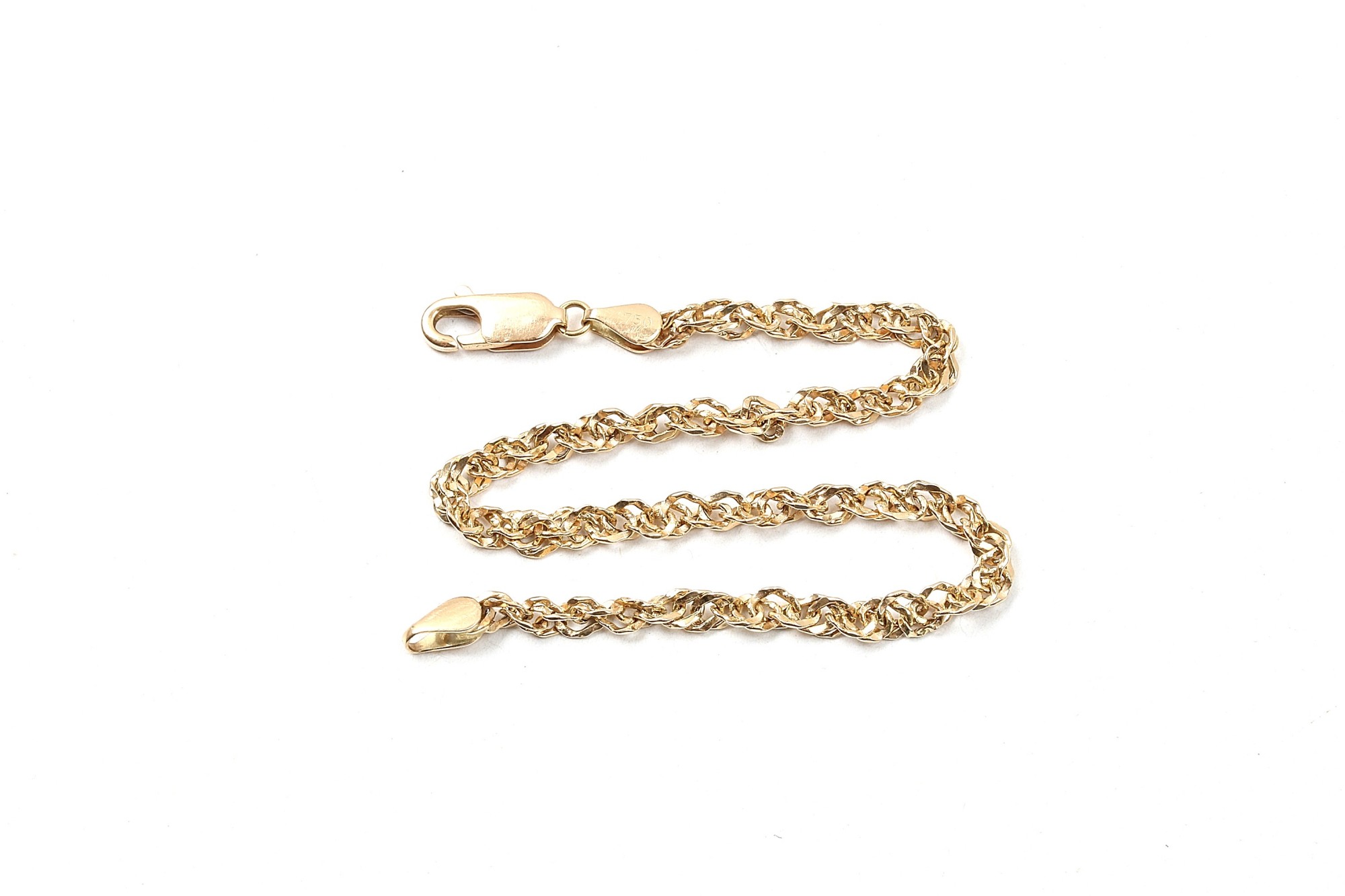 ARMLÄNK SINGAPORE, GHA, L 19 CM B 3 MM. IHÅLIG BUCKLOR OCH SLITAGE