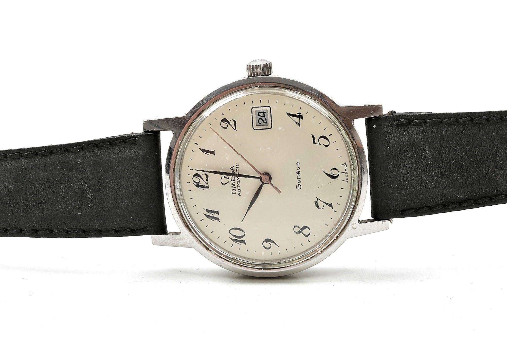 HERRUR OMEGA GÉNEVE AUTOMATIC. 34MM. URET GÅR MEN SÄLJS UTAN FUNKTIONSGARANTI