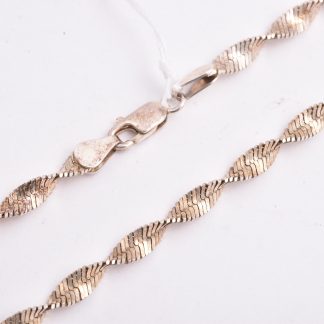 HALSKEDJA SILVER SINGAPORE 42CM, BREDD: 4,2MM