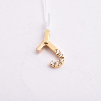 HÄNGE "J" M 5 BRILJANT-SLIPADE DIAMANTER, 1,5CM INKL ÖGLAN