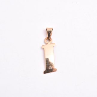 HÄNGE BOKSTAV "I" MED BRILJANT-SLIPAD DIAMANT, 1,7CM INKL ÖGLAN, TILLV. GULDFYND