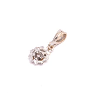 HÄNGE VITGULD M ÅTTKANT-SLIPAD DIAMANT, 1,5CM INKL ÖGLAN, SVENSK IMPORT-STÄMPEL