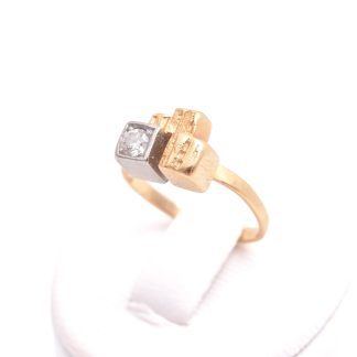 RING LAPPONIA M BRILJANT-SLIPAD DIAMANT 0,09CT, 14,75-15MM, TILLV. FINLAND 1981 (OBS!! SKENAN ÄR SKEV)