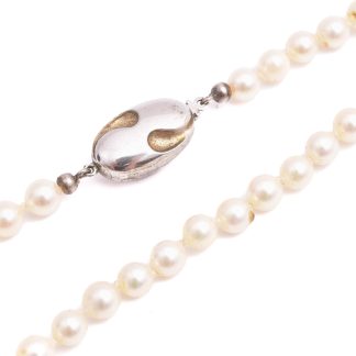 PÄRLCOLLIER (5,5-5,8MM) 77CM, M SILVERLÅS, TILLV. KÖHLE, PFORZHEIM, TYSKLAND