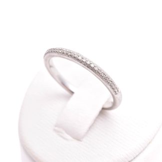 RING VITGULD M 27 ÅTTKANT-SLIPADE DIAMANTER TOT. 0,06CT WESSELTON Si, 16MM, TILLV. HALLBERGS GULD