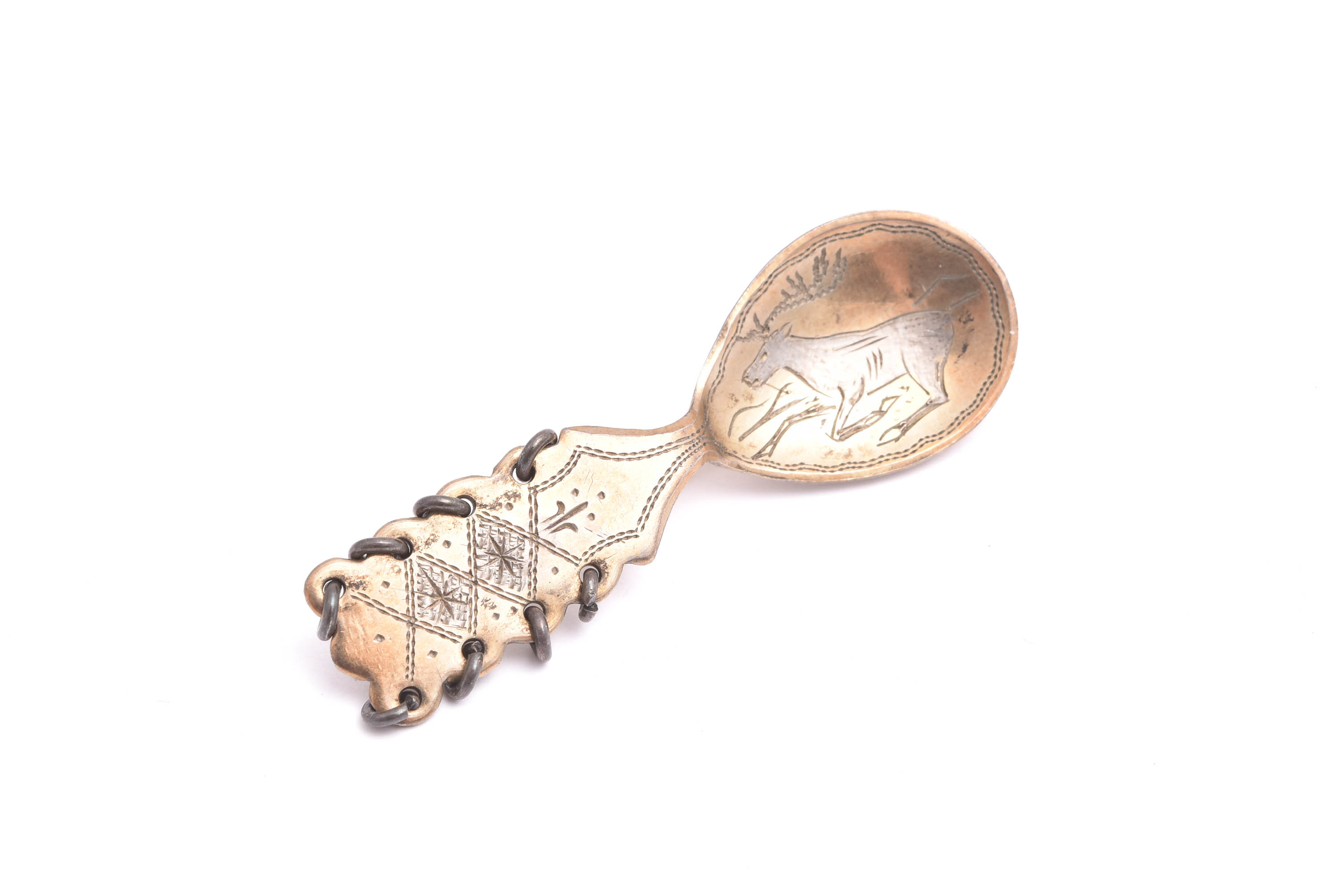 BROSCH SILVER SKED MED REN, 5,5CM, SAME-ARBETE, SVENSK ”KATTFOT”-STÄMPEL