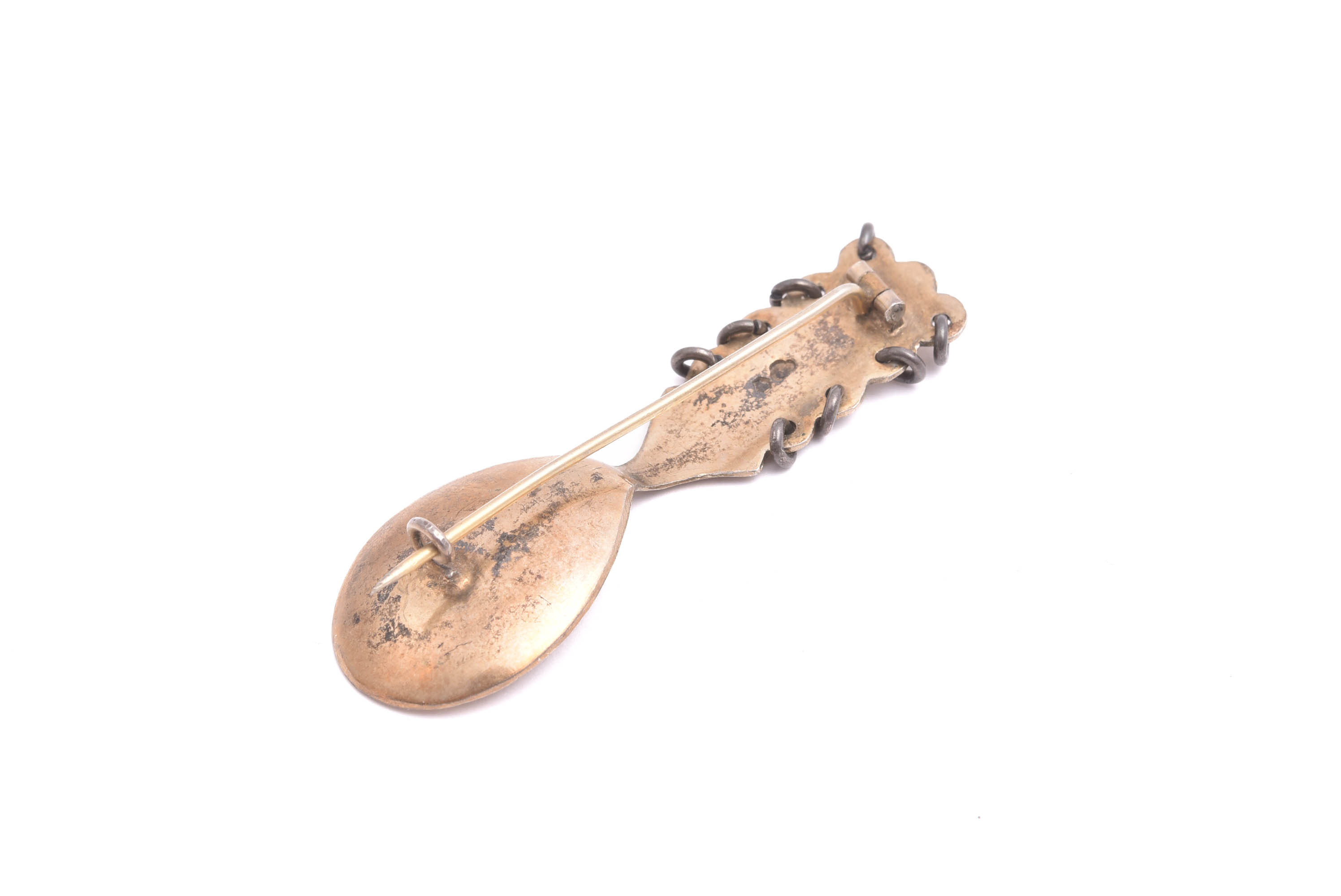 BROSCH SILVER SKED MED REN, 5,5CM, SAME-ARBETE, SVENSK ”KATTFOT”-STÄMPEL - Bild 2