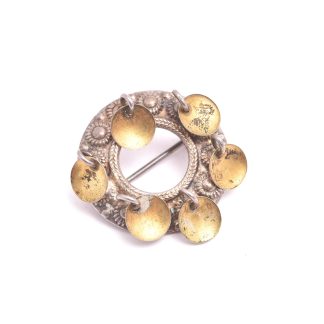 BROSCH/DRÄKTSMYCKE SILVER, DELVIS FÖRGYLLD, 2,7CM, TILLV. NORGE