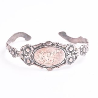 ARMRING SILVER M GRAVYR "MARIANNE" 4,4x5,3CM, NORSKA STÄMPLAR & SVENSK IMPORT-STÄMPEL