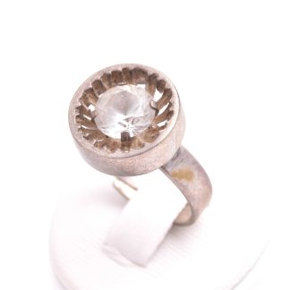 RING SILVER M VI STEN, 17,5MM (REGLERBAR STRLK) TILLV. BENGT HALLBERG, KÖPING 1972