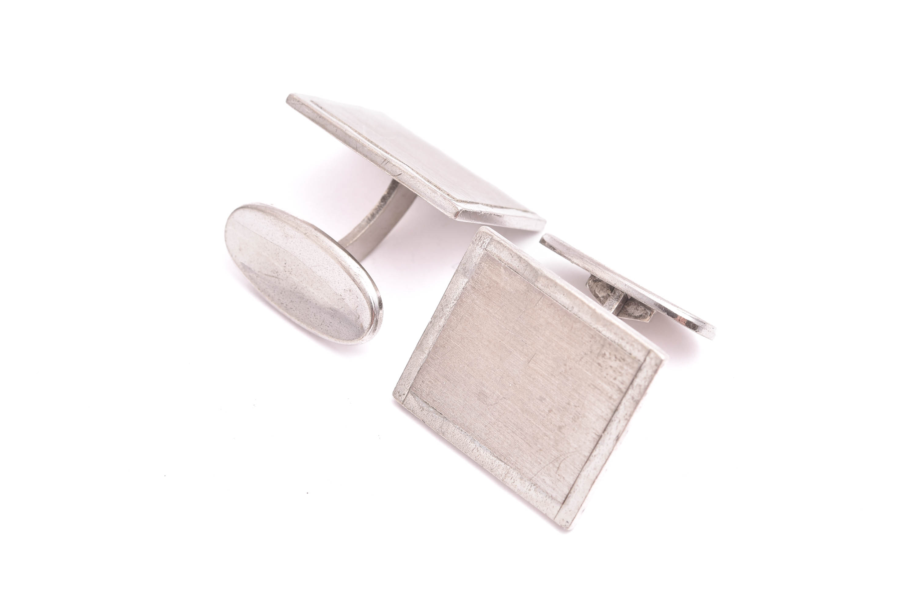 PAR MANSCHETTKNAPPAR SILVER, 2CM, SVENSK IMPORT-STÄMPEL