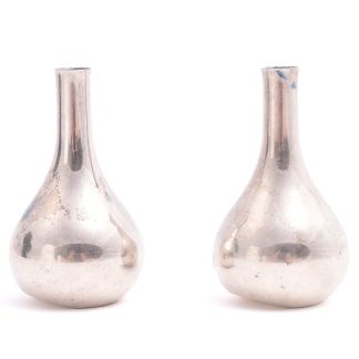 PAR VASER I VITMETALL, 5,8CM, JENS HARALD QUISTGAARD FÖR DANSK DESIGN IHQ