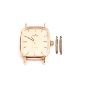DAMUR ARCTOS Q 18x21MM, 14K I BOETTEN, TOTAL VIKT INKLUSIVE GLAS & URVERK: 7,4G (BATTERI SLUT, LÄNK SAKNAS)