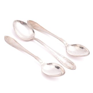 3 KAFFESKEDAR SILVER (OLIKA MODELLER, GRAVYR) SVENSKA STÄMPLAR