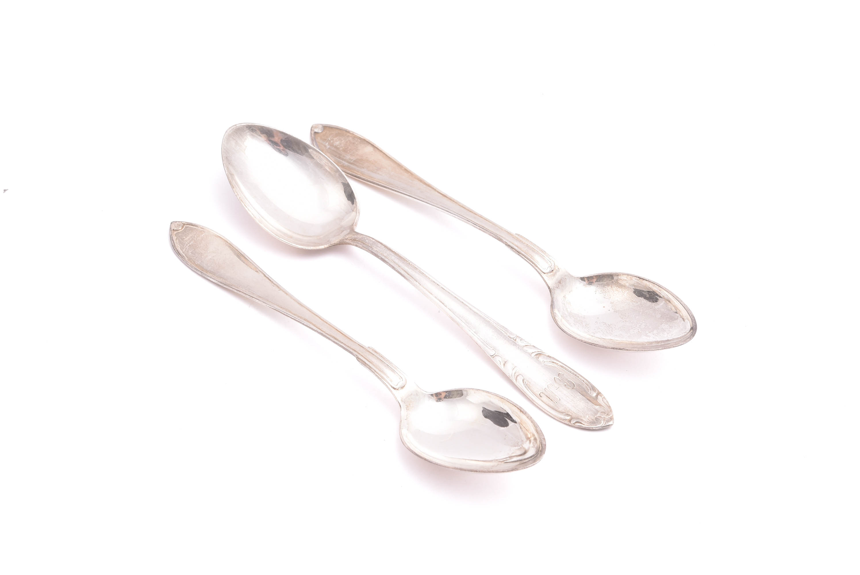 3 KAFFESKEDAR SILVER (OLIKA MODELLER, GRAVYR) SVENSKA STÄMPLAR