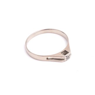 RING VITGULD M ÅTTKANT-SLIPAD DIAMANT 0,02CT, 17MM, SVENSK IMPORT-STÄMPEL