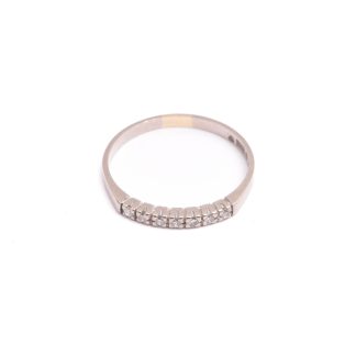 RING VITGULD ALLIANS M 7 BRILJANT-SLIPADE DIAMANTER TOT. 0,14CT, 18,5MM, SVENSKA STÄMPLAR (GULDET NGT REPIGT)
