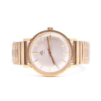 HERRUR ALME MEKANISK 34MM, 18K I BOETTEN, LÄNK I FÖRGYLLD METALL (REPIGT GLAS)
