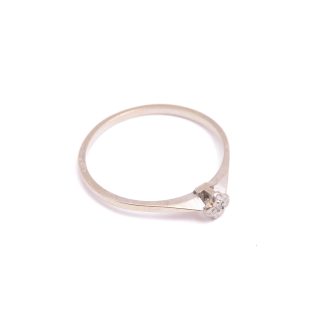 RING VITGULD M ÅTTKANT-SLIPAD DIAMANT, 17MM, FINSKA STÄMPLAR