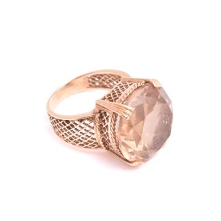 RING M BRUN SYNTETISK STEN, 17,75MM