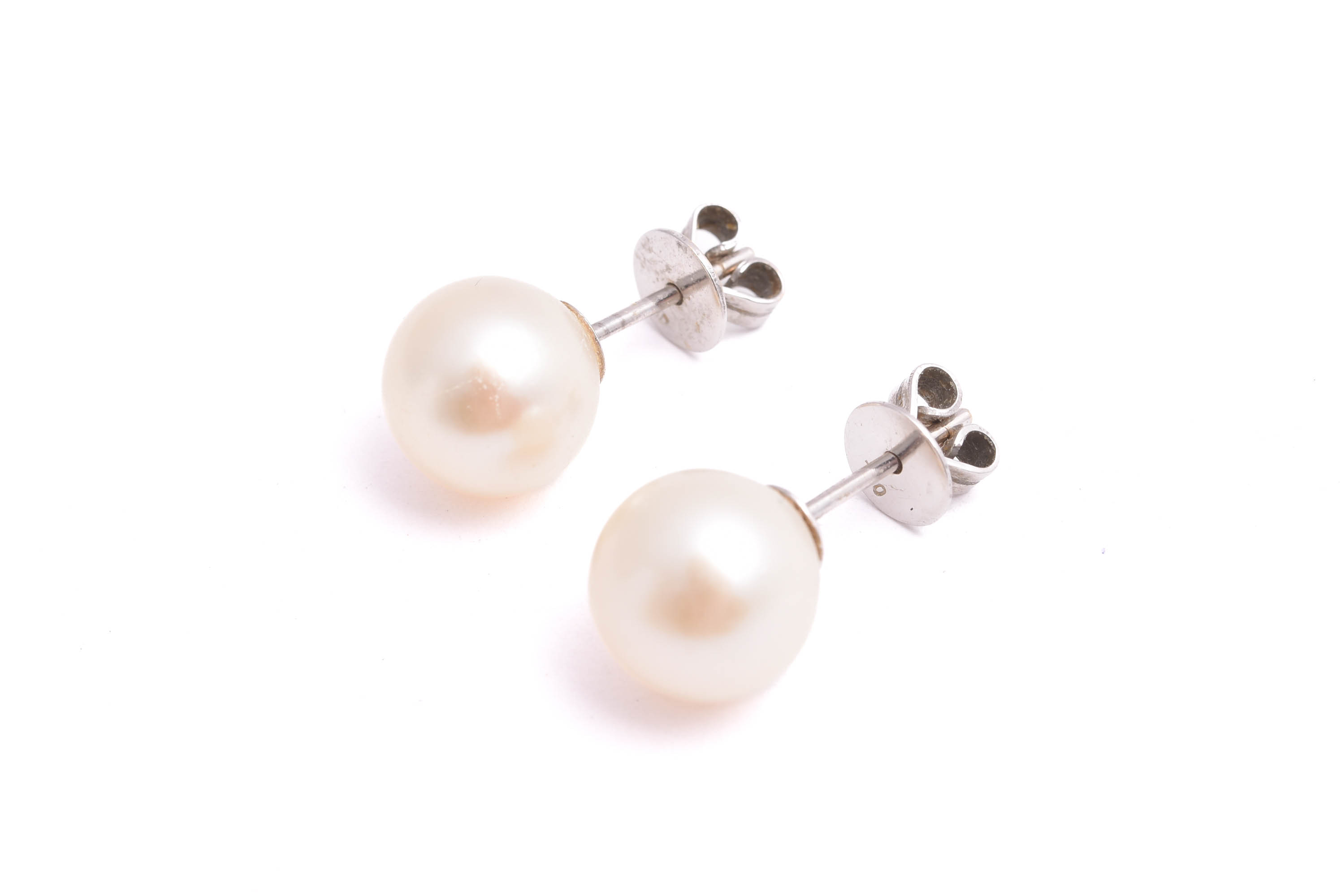 PAR ÖRHÄNGEN VITGULD M PÄRLOR (9,7MM) REPOR & SLITAGE, TOTAL VIKT: 3,6G