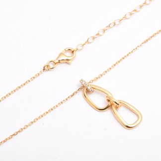 HALSSMYCKE FÖRGYLLT SILVER M VITA CUBIC ZIRKONIA, 40,5-44,5CM, TILLV. ALBREKTS GULD, REK. NYPRIS: 749:-