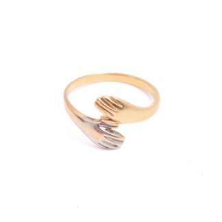 RING HÄNDER, 16MM, TILLV. GULDFYND (OBS!! RODIERINGEN BÖRJAR SLITAS BORT PÅ ENA HANDEN)