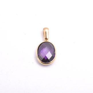 HÄNGE M VIOLETT SYNTETISK STEN, 1,8CM INKL ÖGLAN, TILLV. GULDFYND
