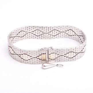 ARMLÄNK SILVER 19CM, BREDD: 1,5CM, SVENSK IMPORT-STÄMPEL (NGT BUCKLIG) + HÄNGE SILVER DROPPE, 2CM INKL ÖGLAN