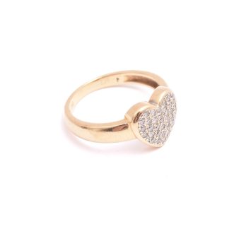 RING HJÄRTA M 28 DIAMANTER TOT. 0,25CT (NAGG & SKADOR PÅ STENARNA) 17MM