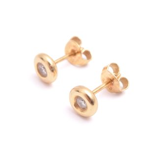 PAR ÖRHÄNGEN M BRILJANT-SLIPADE DIAMANTER TOT. 0,15CT ENLIGT INSKRIPTION, 6MM