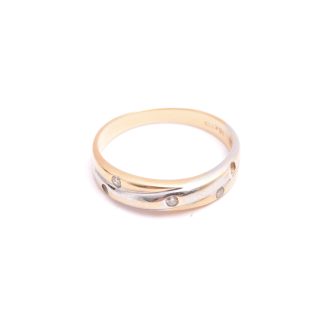 RING M 3 BRILJANT-SLIPADE DIAMANTER (OBS!! DEFEKT, 2 DIAM SAKNAS, SLITAGE PÅ FÖRGYLLNINGEN) 17,75MM, SVENSKA STÄMPLAR
