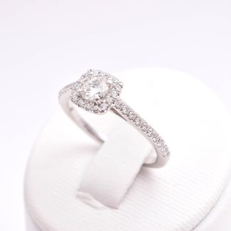 RING PLATINA (950) M 37 BRILJANT-SLIPADE DIAMANTER 0,52CT WESSELTON Si (MITTSTEN 0,29CT) 15,75MM, TILLV. GULDFYND, KVITTO 25998:- JUNI 2022, KVALITETSINTYG