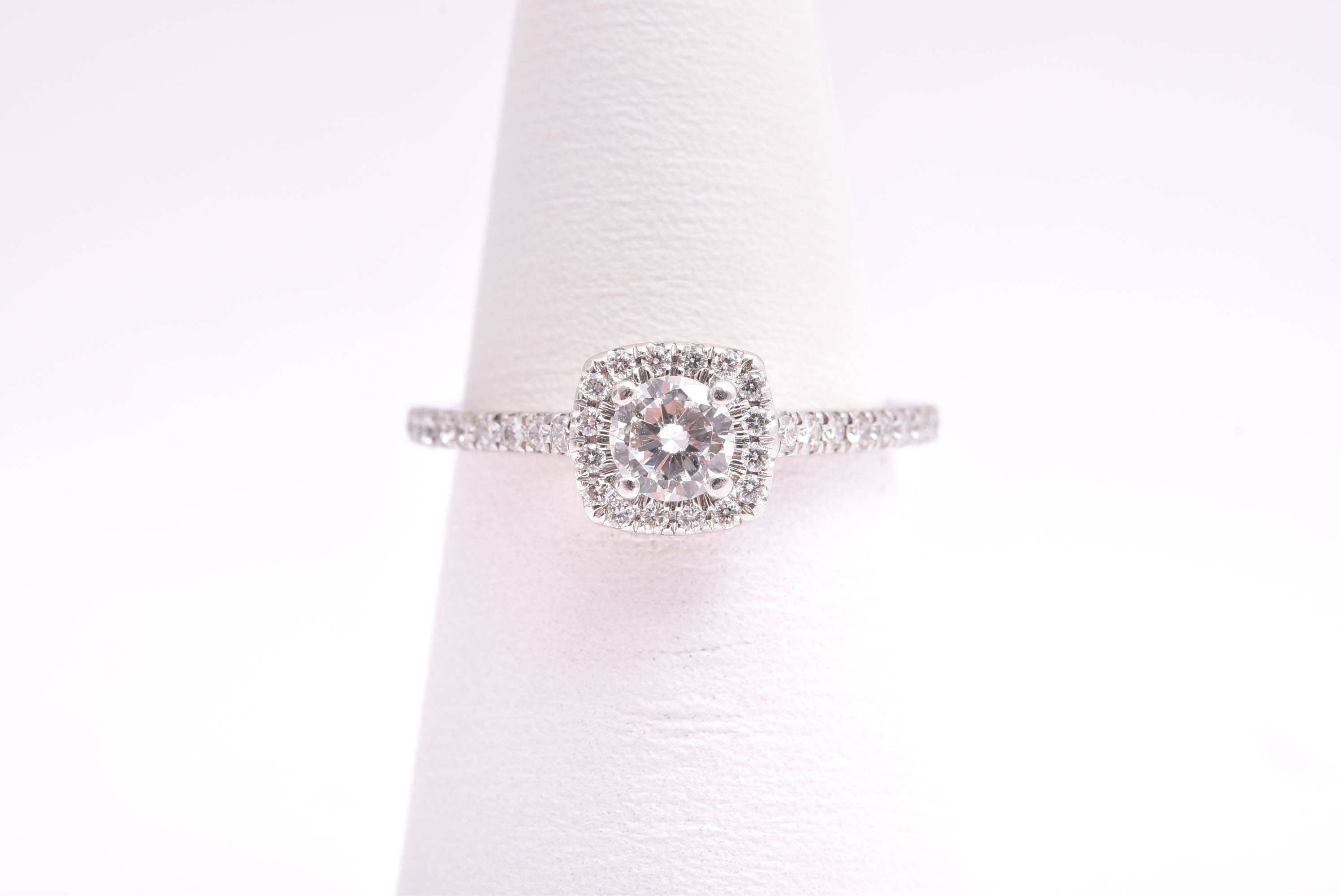 RING PLATINA (950) M 37 BRILJANT-SLIPADE DIAMANTER 0,52CT WESSELTON Si (MITTSTEN 0,29CT) 15,75MM, TILLV. GULDFYND, KVITTO 25998:- JUNI 2022, KVALITETSINTYG - Bild 2
