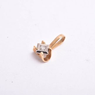HÄNGE M ÅTTKANT-SLIPAD DIAMANT CA 0,01CT, 0,9CM, SVENSK IMPORT-STÄMPEL