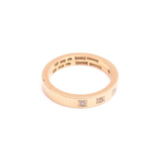 RING M 5 ÅTTKANT-SLIPADE DIAMANTER, 18,5MM, GRAVYR I SKENAN, TILLVERKAD AV 2 SAMMANLÖDDA RINGAR SL, SVENSKA STÄMPLAR, TILLV. 1931