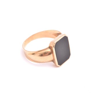 RING KL M SVART PLATTA (REPOR PÅ STENEN & GULDET) 18,5MM, SVENSKA STÄMPLAR