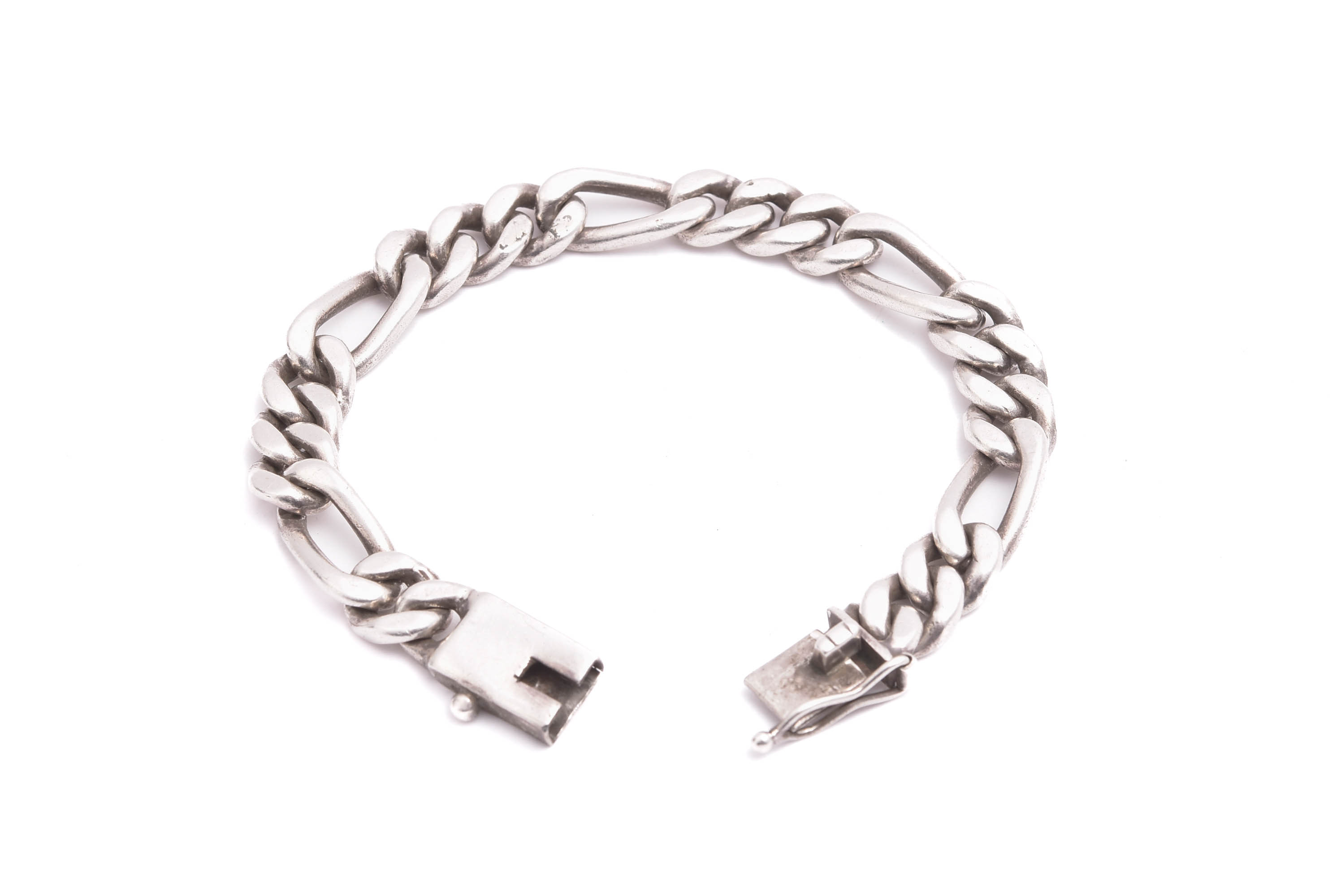 ARMLÄNK SILVER FIGARO 18CM, BREDD: 9,1MM