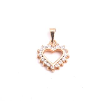 HÄNGE HJÄRTA M VITA CUBIC ZIRKONIA, 1,7CM INKL ÖGLAN, TILLV. BENGT HALLBERG, KÖPING