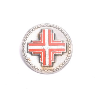 SJUKSKÖTERSKEBROSCH SILVER M EMALJ (NGT REPIG) 3,1CM, TILLV. SPORRONG, STOCKHOLM 1977